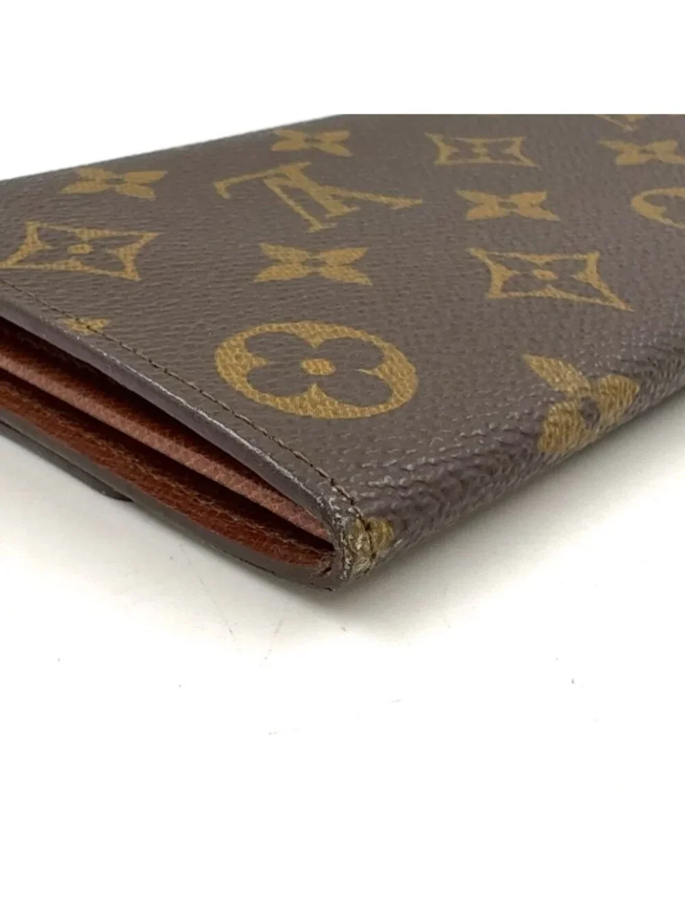 Louis Vuitton Portefeuille Cles Monogram Leather Brown Wallet Gold
